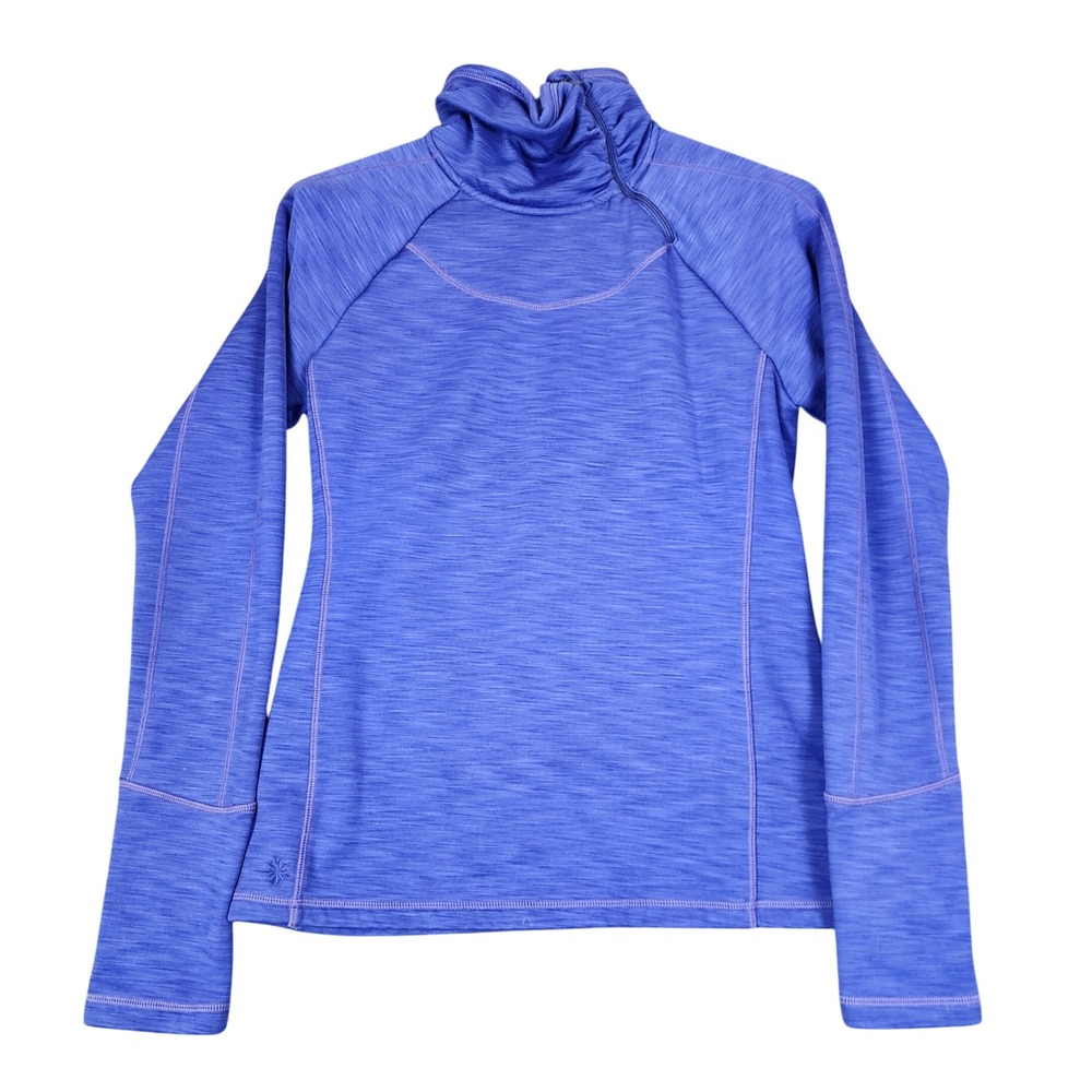 Athleta Purple Heathered Fleece Lined‎ Mock Neck Quarter Zip Pullover Women's S